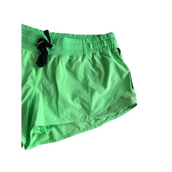 LULULEMON Neon Green Running Lined Workout Shorts Size 8 - Picture 2 of 6
